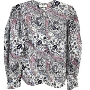Isabel Marant Paisley Print Button Blouse Designer Boho Women 8